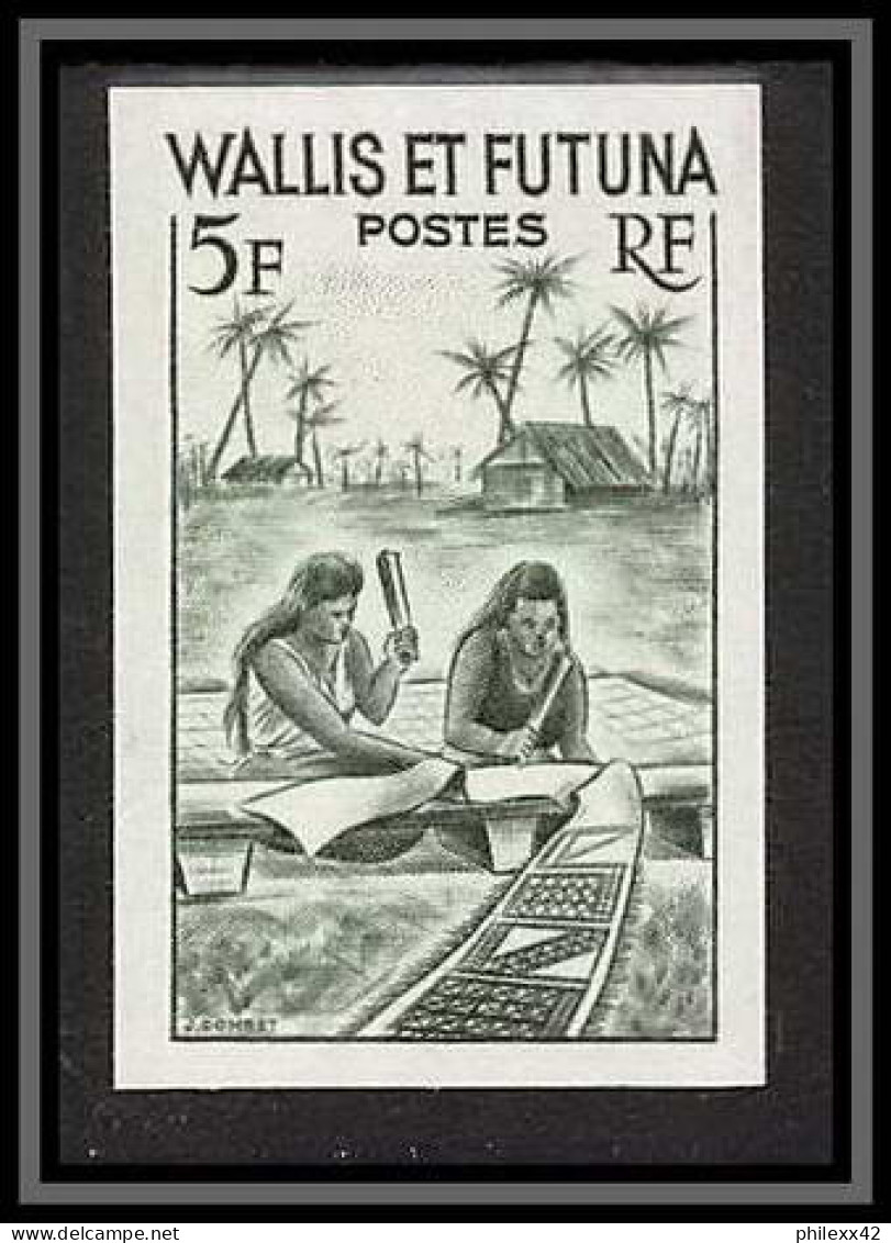 92538b Wallis Et Futuna N°157A Fabrication D'un Tapa 1957 Arbre à Pain Breadfruit Essai Proof Non Dentelé Imperf ** MNH - Imperforates, Proofs & Errors