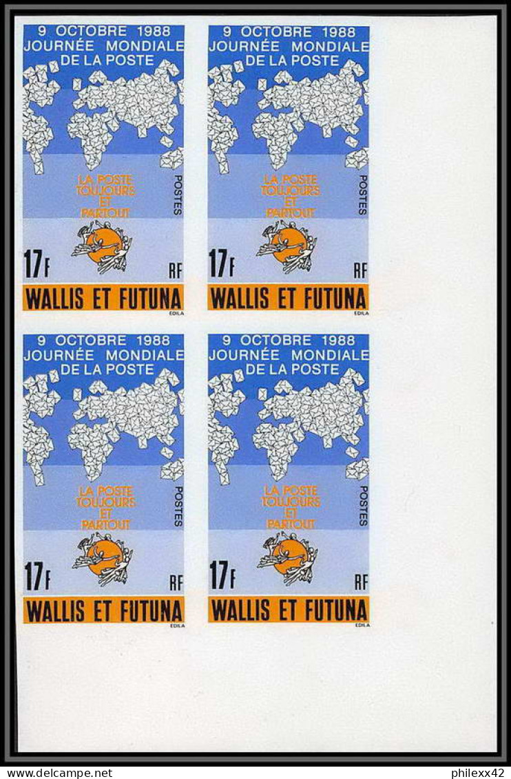 92549c Wallis Et Futuna N°382 UPU Journée Mondiale De La Poste 1988 World Post Day Coin Daté Non Dentelé Imperf ** MNH - Imperforates, Proofs & Errors