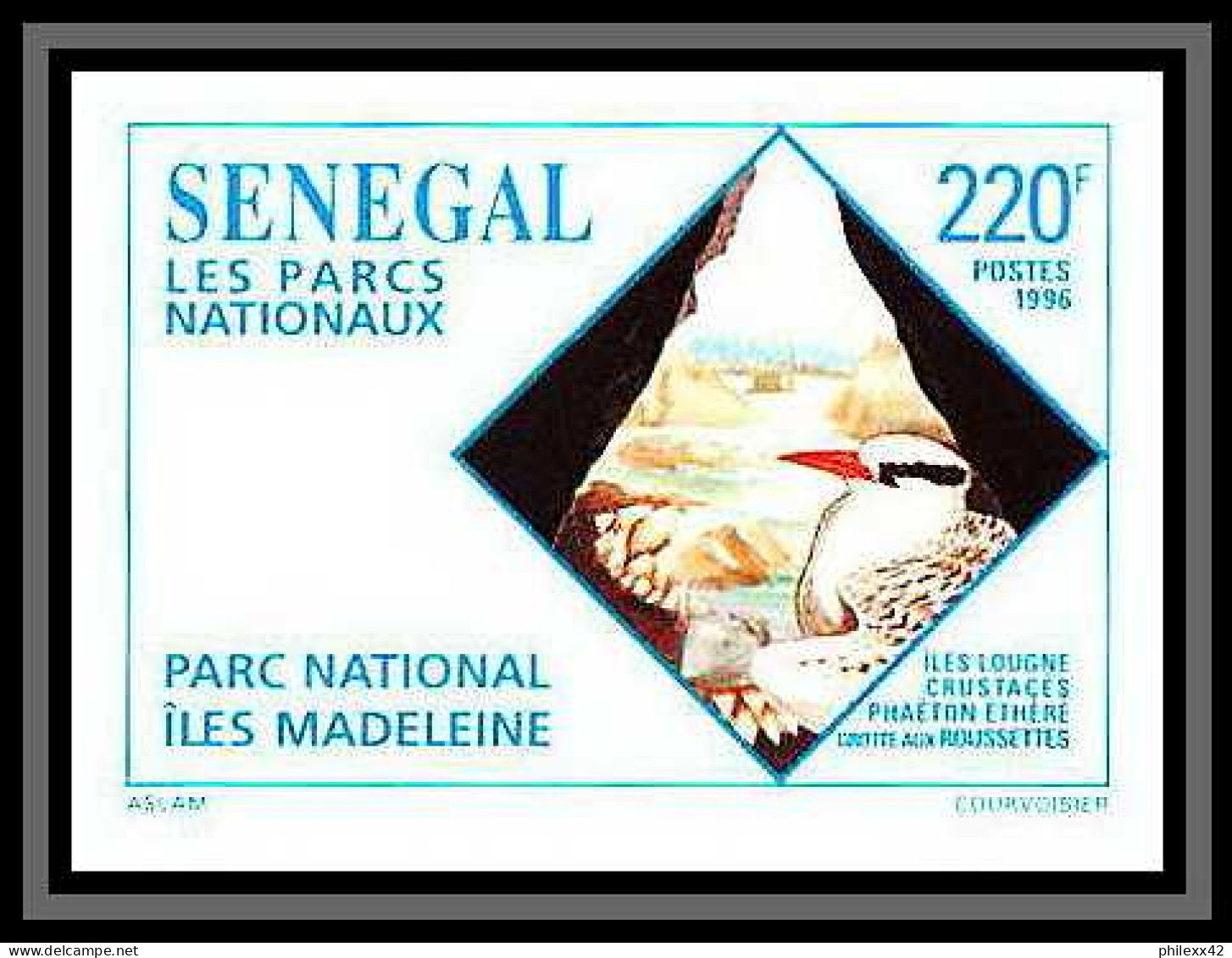 92733b Sénégal N°1179/1182 Parc Du Saloum Crocodile Hippopotame Elephant Girafe Animals Non Dentelé ** MNH Imperf - Flamants