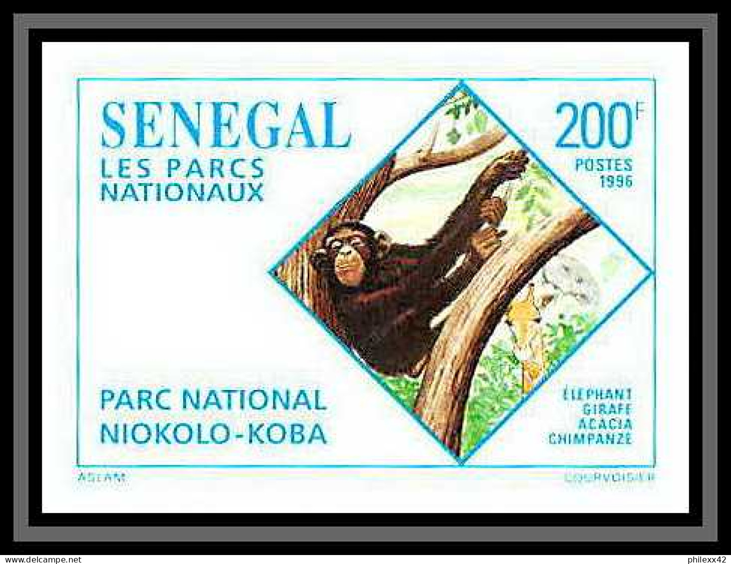 92733b Sénégal N°1179/1182 Parc Du Saloum Crocodile Hippopotame Elephant Girafe Animals Non Dentelé ** MNH Imperf - Flamencos