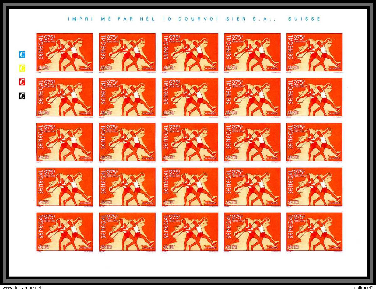 92736 Sénégal N°1173/1176 Sport Boxe Judo Javelot Javelin Discus Disque 1995 Non Dentelé ** MNH Imperf Feuille Sheet - Judo