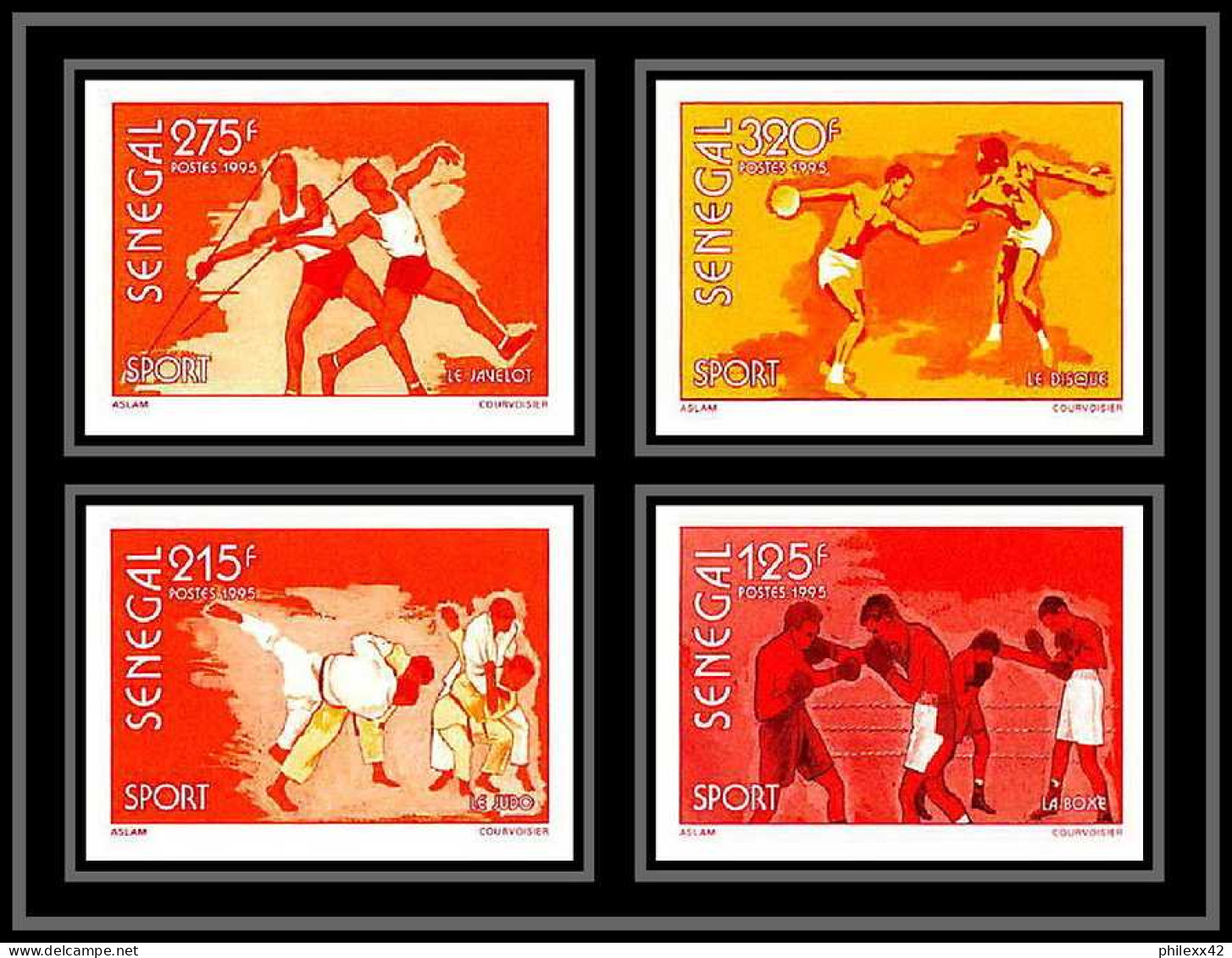 92736b Sénégal N°1173/1176 Sport Boxe Judo Javelot Javelin Discus Disque 1995 Non Dentelé ** MNH Imperf - Boxen