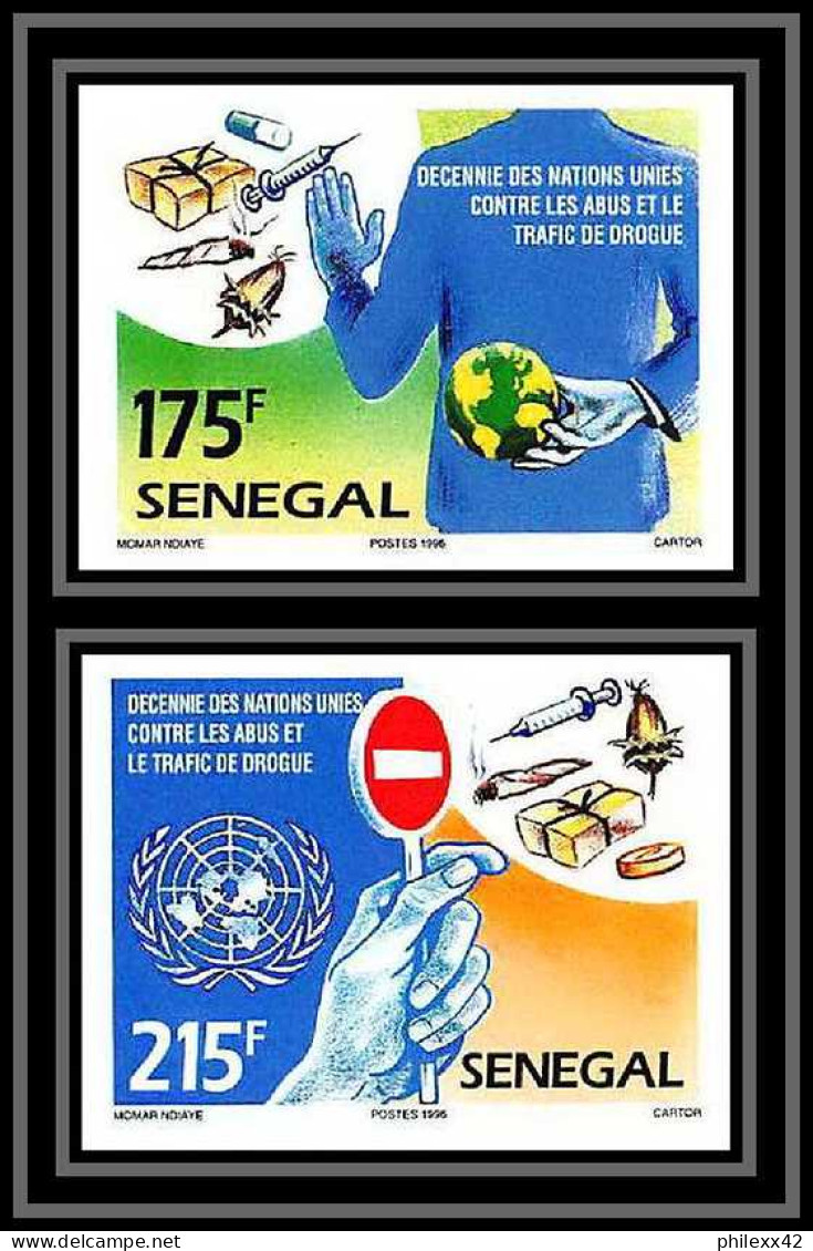 92740b Sénégal N°1184/1185 Nations Unies Trafic Drogue Drug Trafficking Onu Uno Non Dentelé ** MNH Imperf  - Drogen