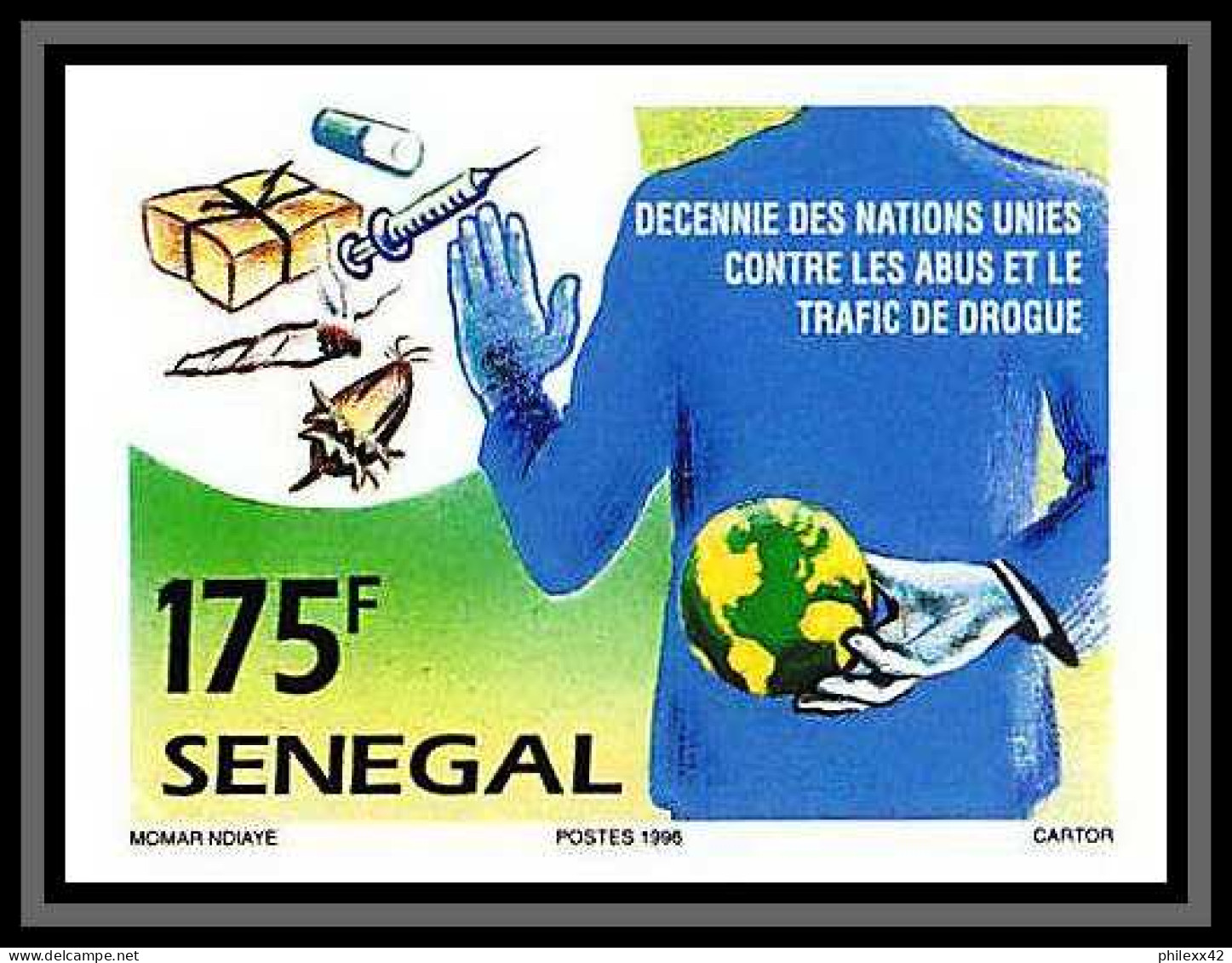 92740b Sénégal N°1184/1185 Nations Unies Trafic Drogue Drug Trafficking Onu Uno Non Dentelé ** MNH Imperf  - Drugs