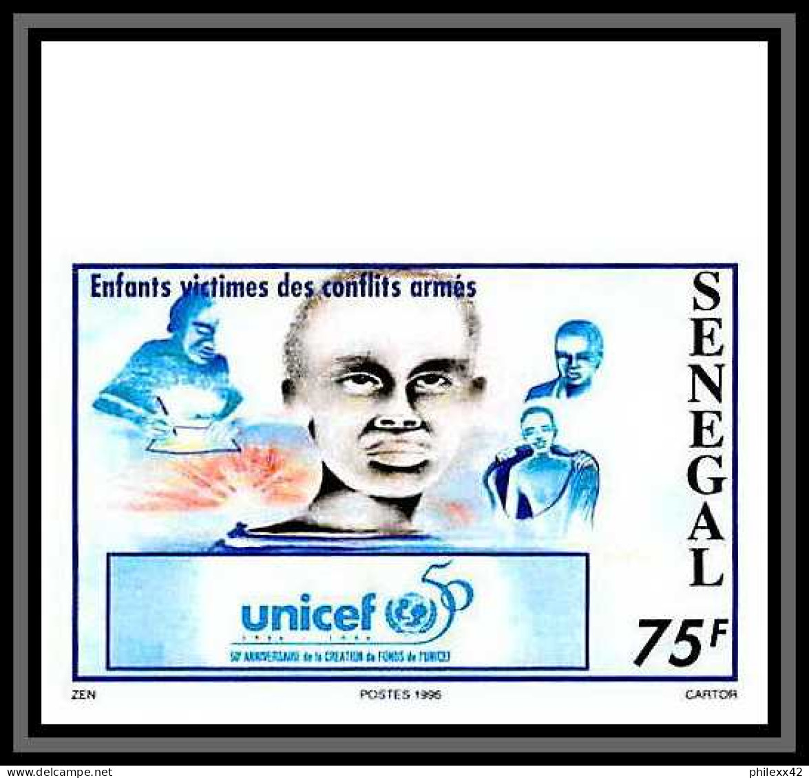 92742c Sénégal N°1191/1192 Unicef ONU UNO L'enfance Enfants Children Child 1996 Non Dentelé ** MNH - UNICEF