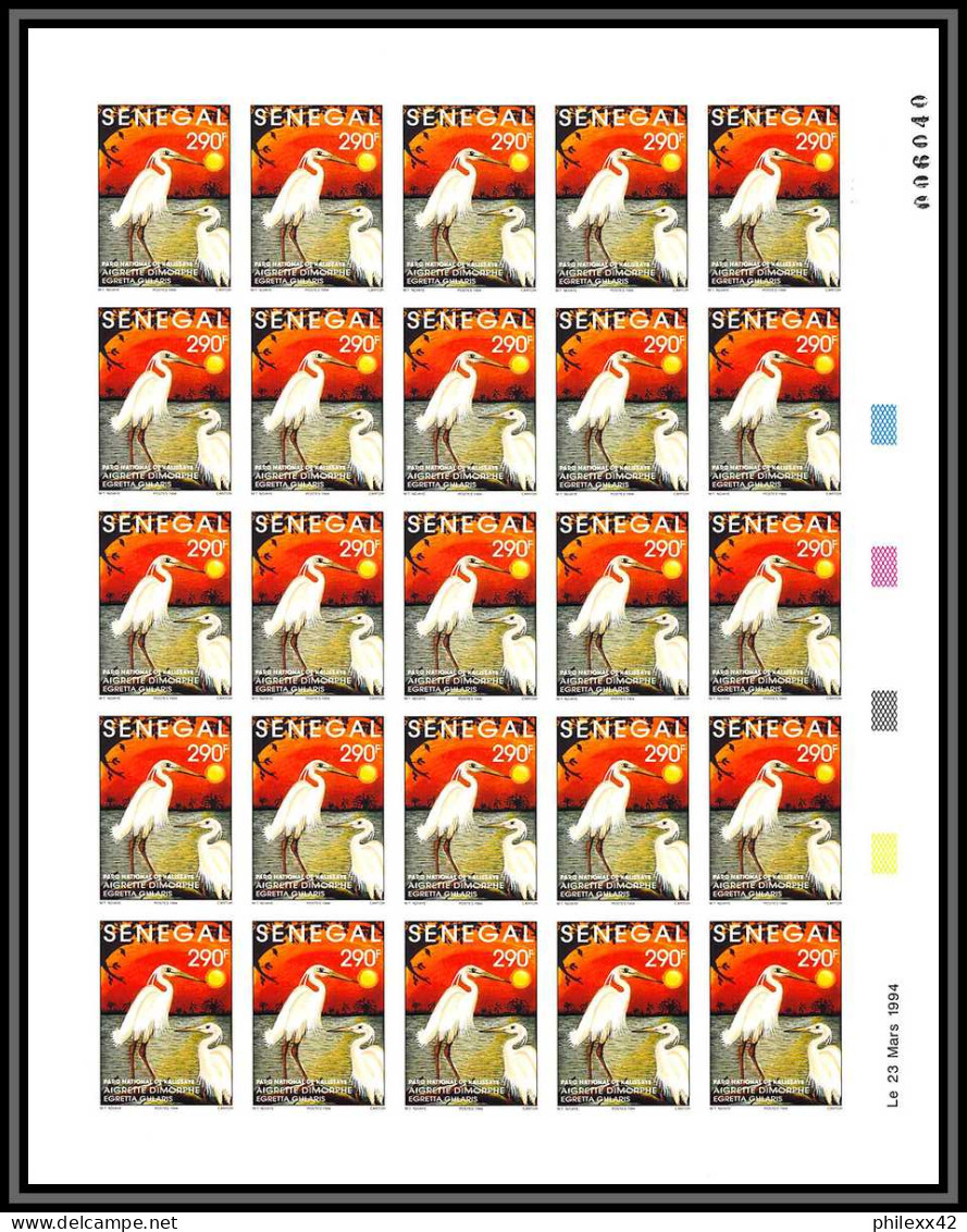 92747 Sénégal N°1108/1111 Kalissaye Oiseaux Birds 1994 Héron Sterne Pelican Non Dentelé ** MNH Imperf Feuille Sheet - Konvolute & Serien