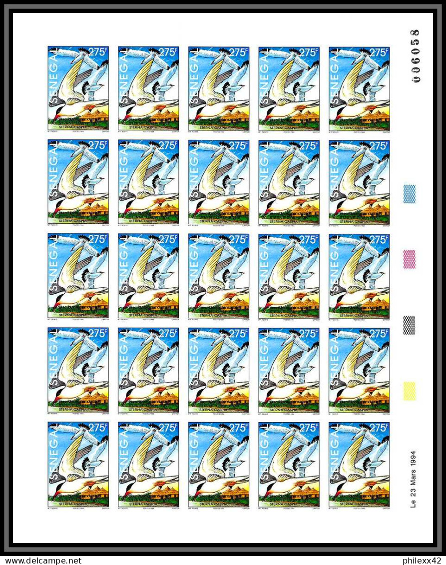 92747 Sénégal N°1108/1111 Kalissaye Oiseaux Birds 1994 Héron Sterne Pelican Non Dentelé ** MNH Imperf Feuille Sheet - Collections, Lots & Series