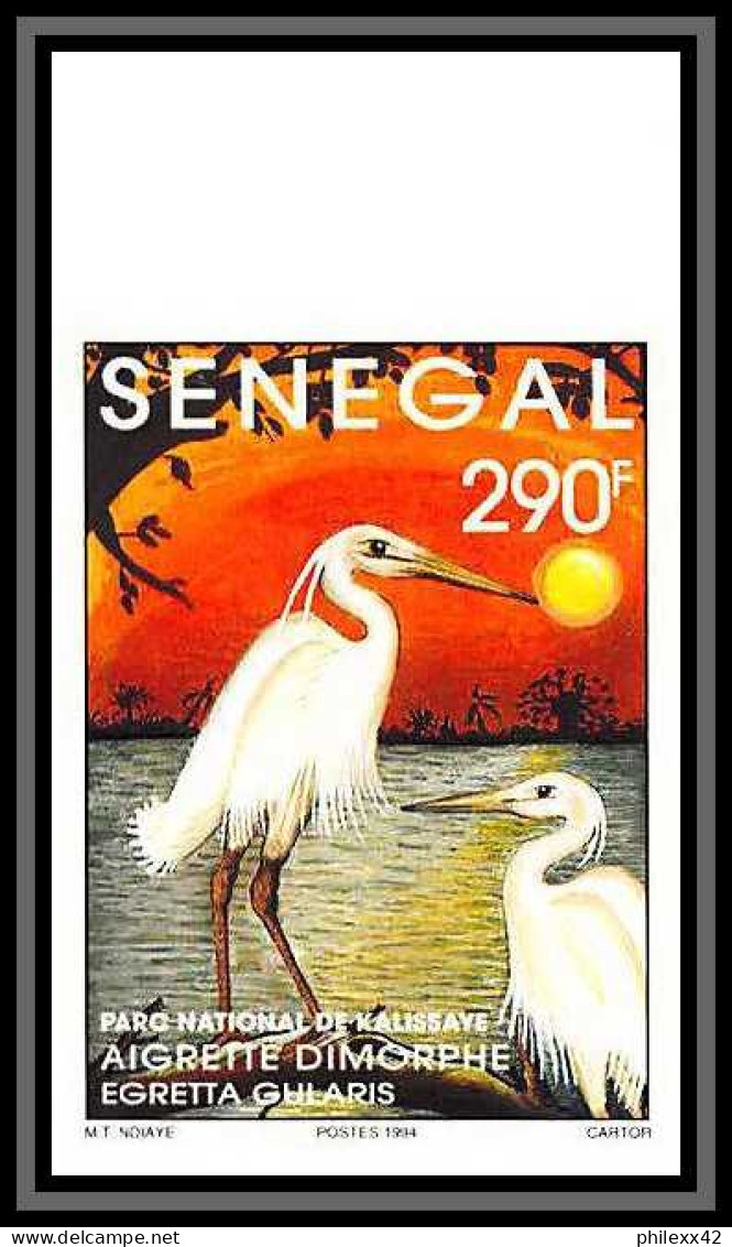 92747c Sénégal N°1108/1111 Kalissaye Oiseaux Birds 1994 Héron Sterne Pelican Aigrette Terns Non Dentelé ** MNH Imperf  - Pelikanen