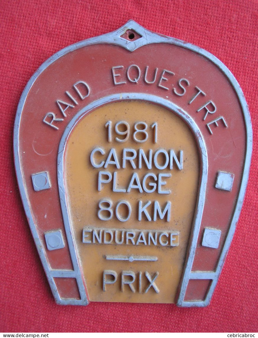 PLAQUE RAID EQUESTRE 1981 - CARNON PLAGE 80 KM ENDURANCE - Reiten