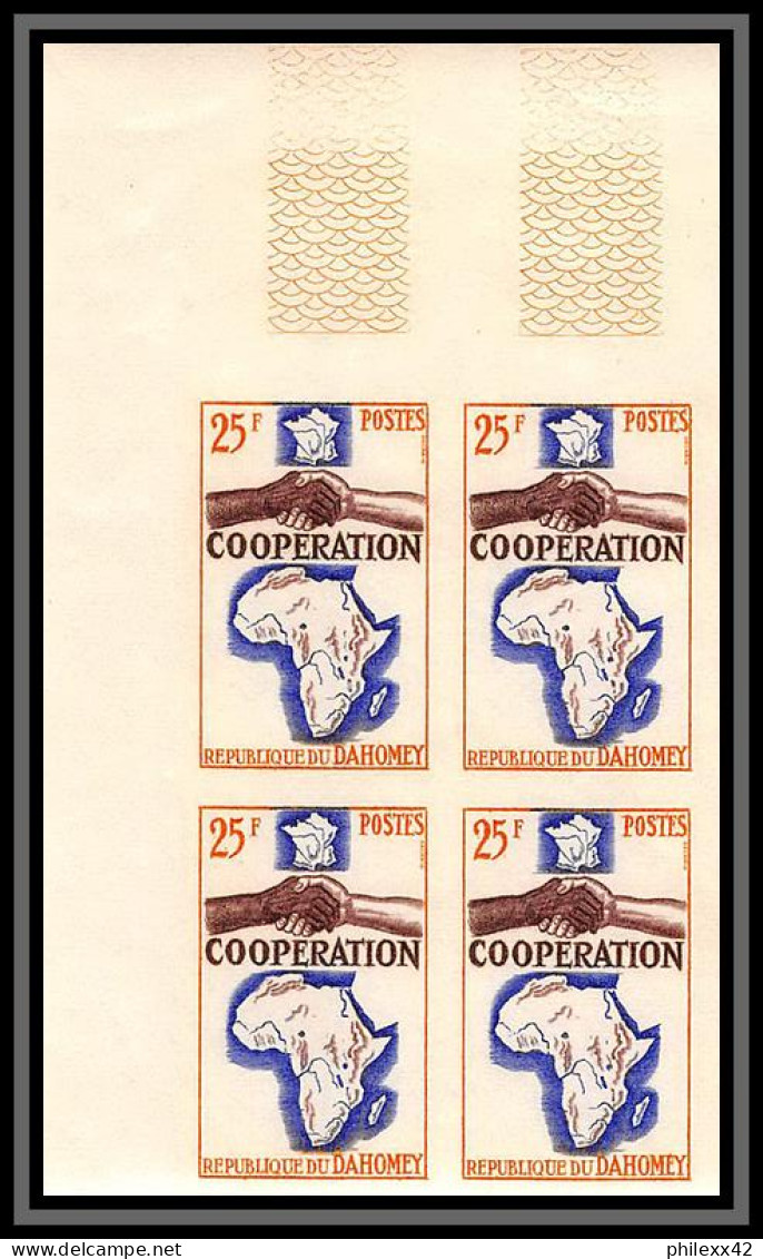 92753a Dahomey N° 213 Coopération Avec Le France 1964 Non Dentelé ** MNH Imperf Bloc 4 - Emissions Communes