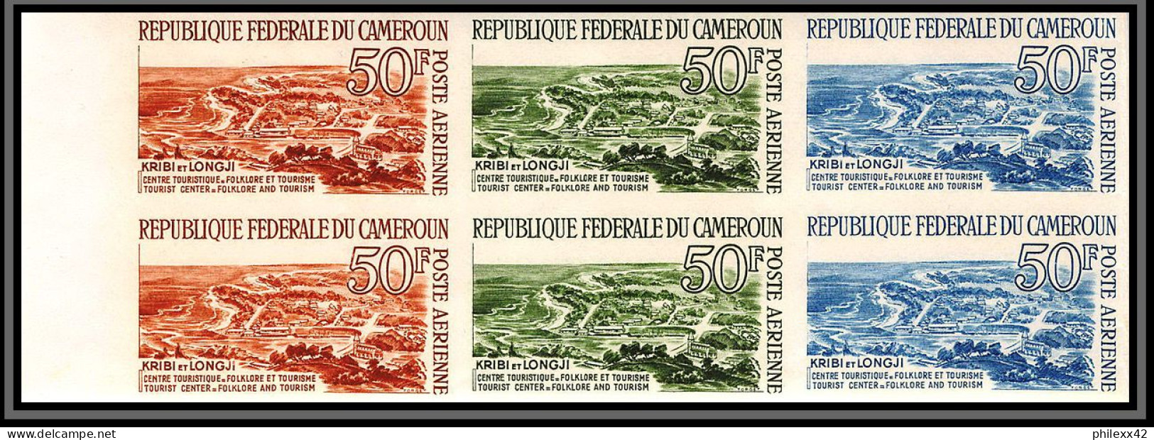 92823 Cameroun PA N°62 Folklore Et Tourisme Tourism KRIBI LONGJI Bloc 6 Essai Proof Non Dentelé ** (MNH Imperf) - Other & Unclassified