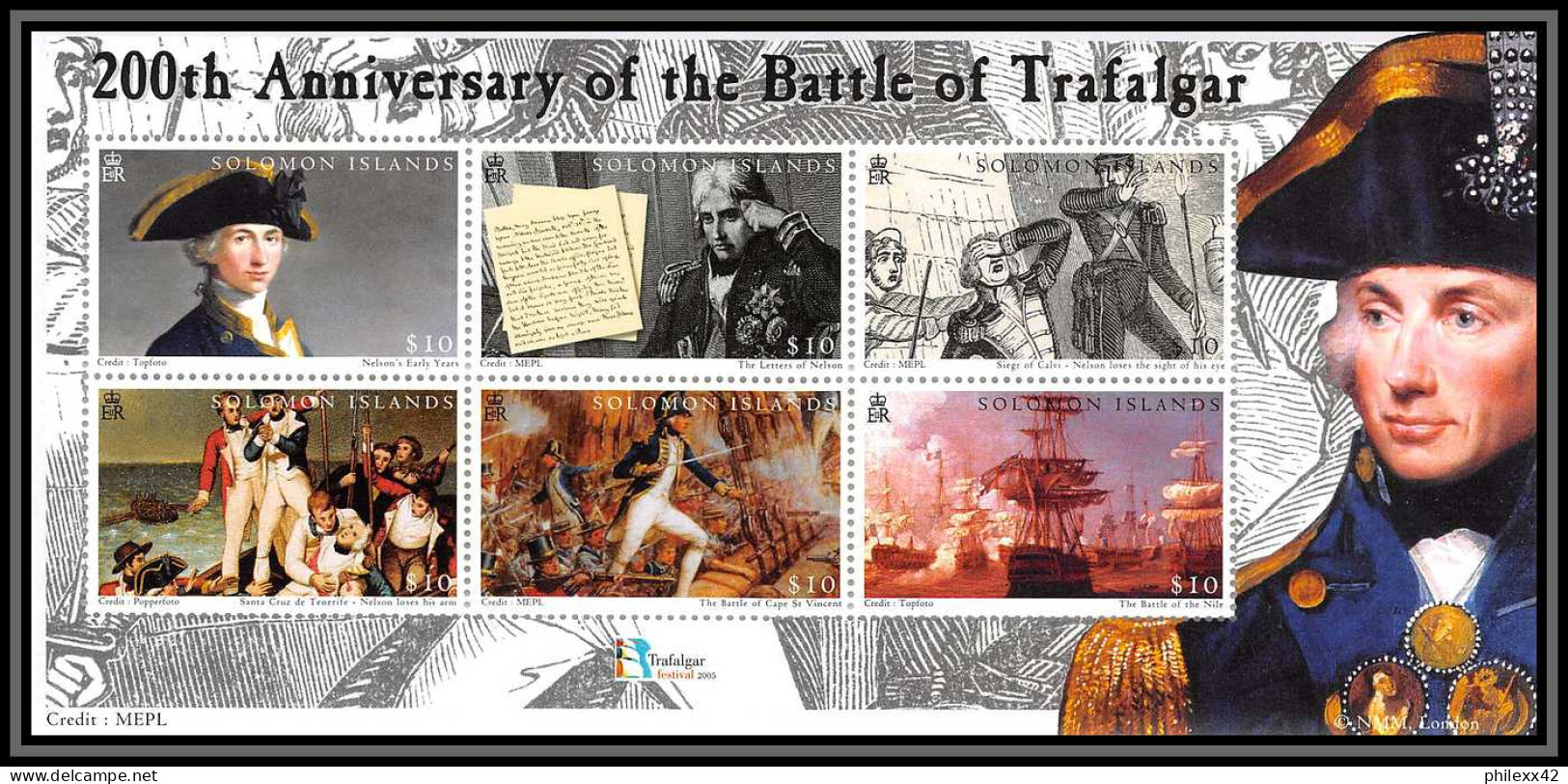 93039a Solomon Islands (Salomon) Mi N° 82 Napoléon Ier 2005 - 200 Th Anniversary Battle Of Trafalgar  - Napoleon