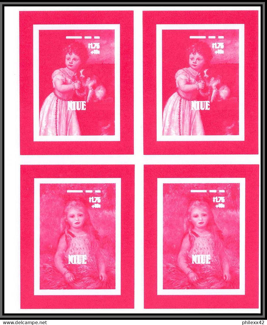 93061 Niue Bloc N°91/89 Renoir Strozzi Tableau Painting Essais Non Dentelé ** MNH Imperf Collective Progressive Proof - Impressionisme