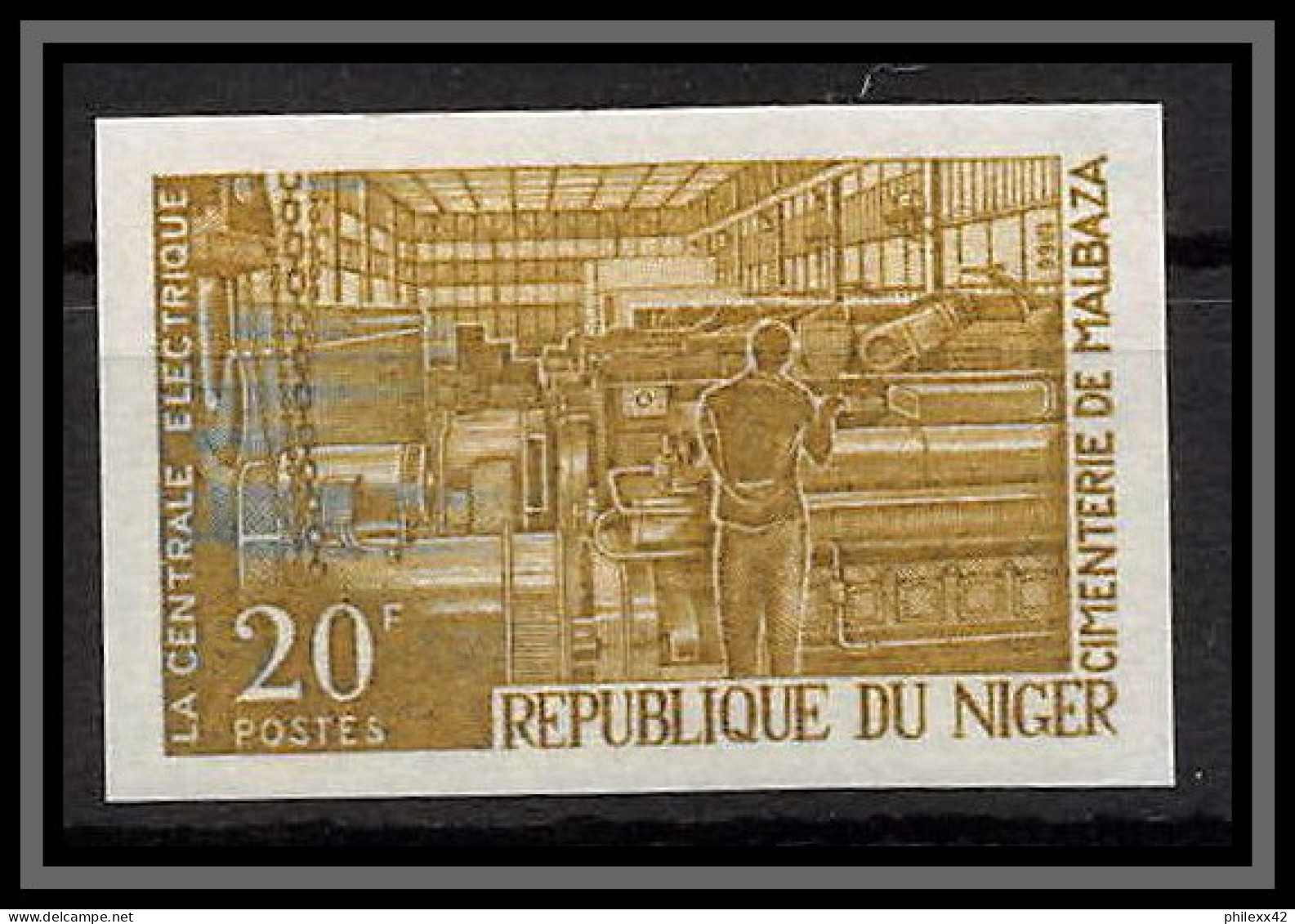 93369 Niger N°187 Centrale Electrique 1966 Electric Power Station Essai Proof Non Dentelé Imperf ** MNH - Elektriciteit