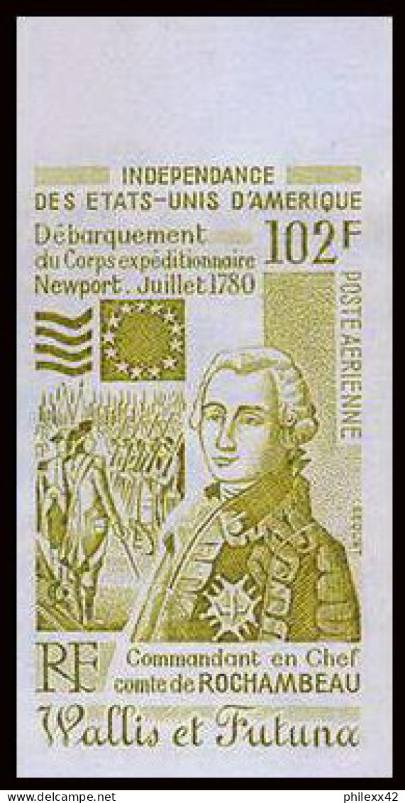 93916e Wallis Et Futuna PA N°102 Rochambeau Indépendance Des Usa Essai Proof Non Dentelé Imperf ** MNH  - Us Independence