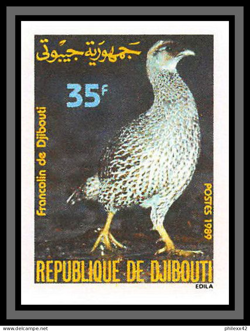 93951c Djibouti Yt N°654 MI 523 Francolin Gallinacé Oiseaux Birds 1989 Non Dentelé Imperf  ** MNH  - Hühnervögel & Fasanen