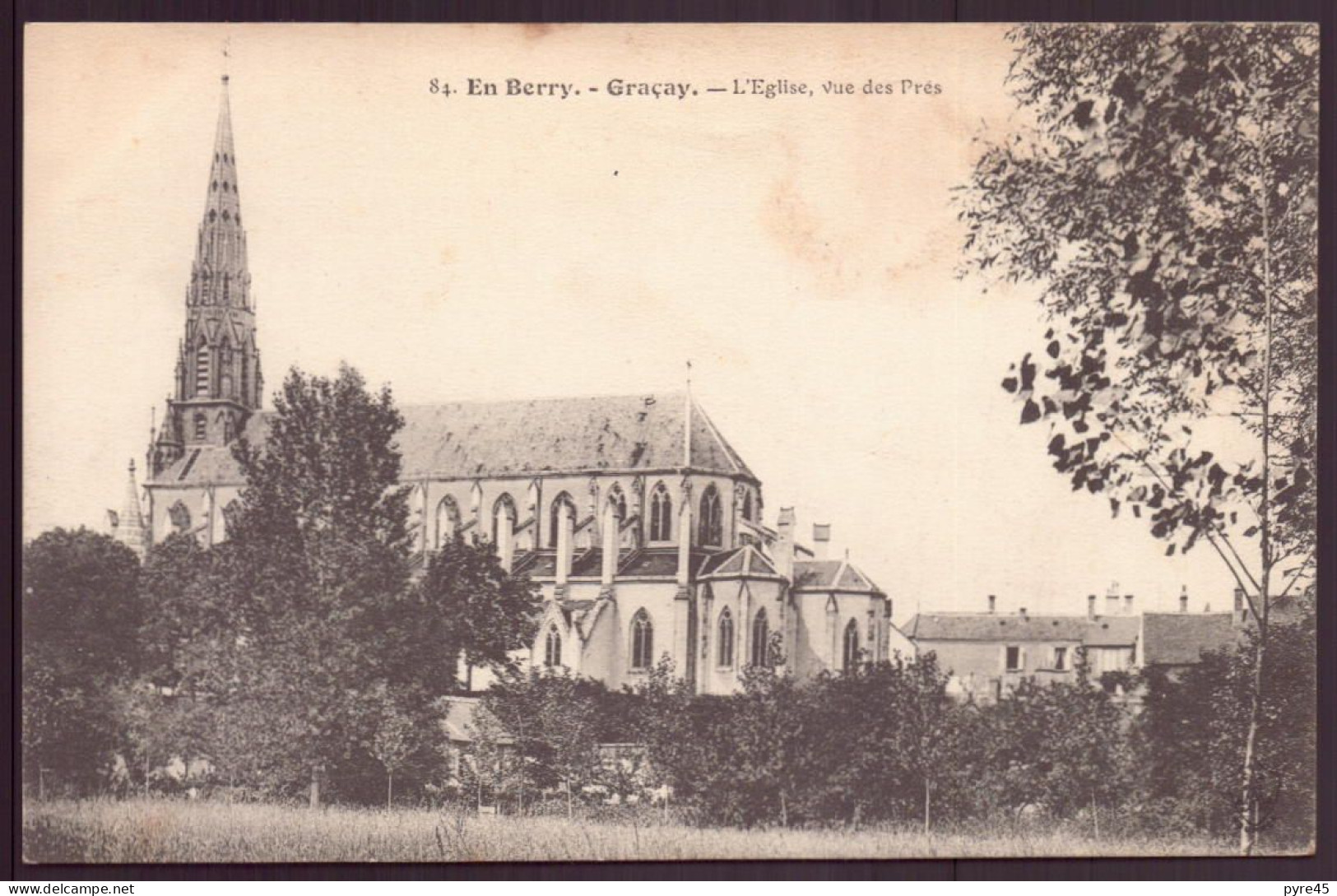 GRACAY L EGLISE VUE DES PRES 18 - Graçay