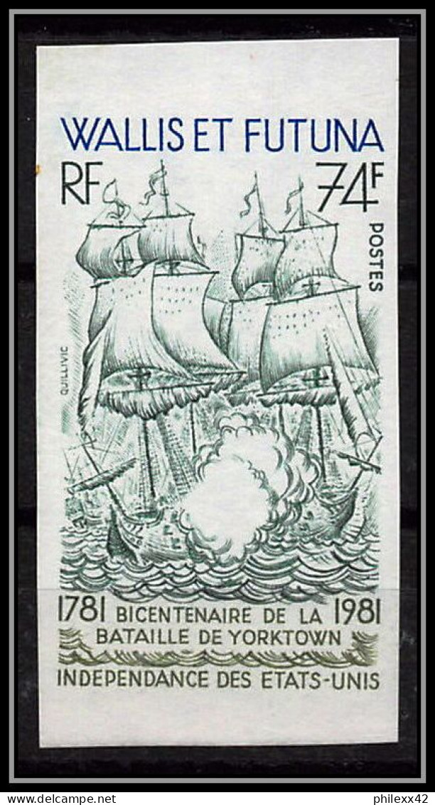 85437b N°278 Bateau Ship Yorktown Independance Usa Wallis Et Futuna Essai Color Proof Non Dentelé Imperf ** - Us Independence