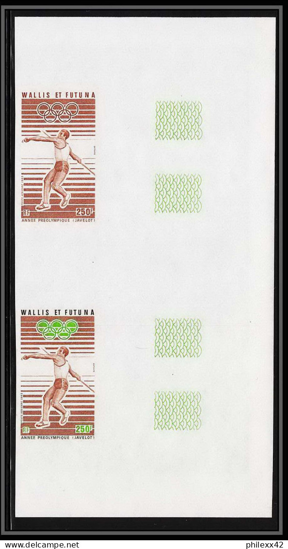 85438 Pa N°126 Paire Javelot Javelin Jeux Olympiques Olympic Games Los Angeles 84 Wallis Et Futuna Essai Proof Non Dente - Imperforates, Proofs & Errors