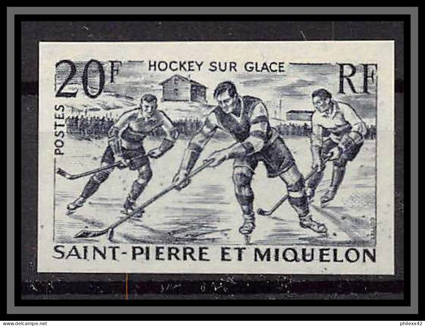 85449 N°360 Ice Hockey Sur Glace Saint Pierre Et Miquelon Non Dentelé Imperf ** MNH Lot De 3 Couleurs - Hockey (sur Glace)