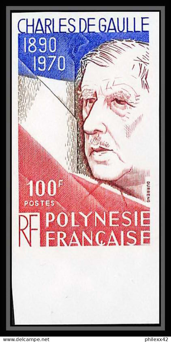 85471 N°159 De Gaulle Polynesie Polynesia Non Dentelé ** MNH (Imperforate)  - Non Dentelés, épreuves & Variétés