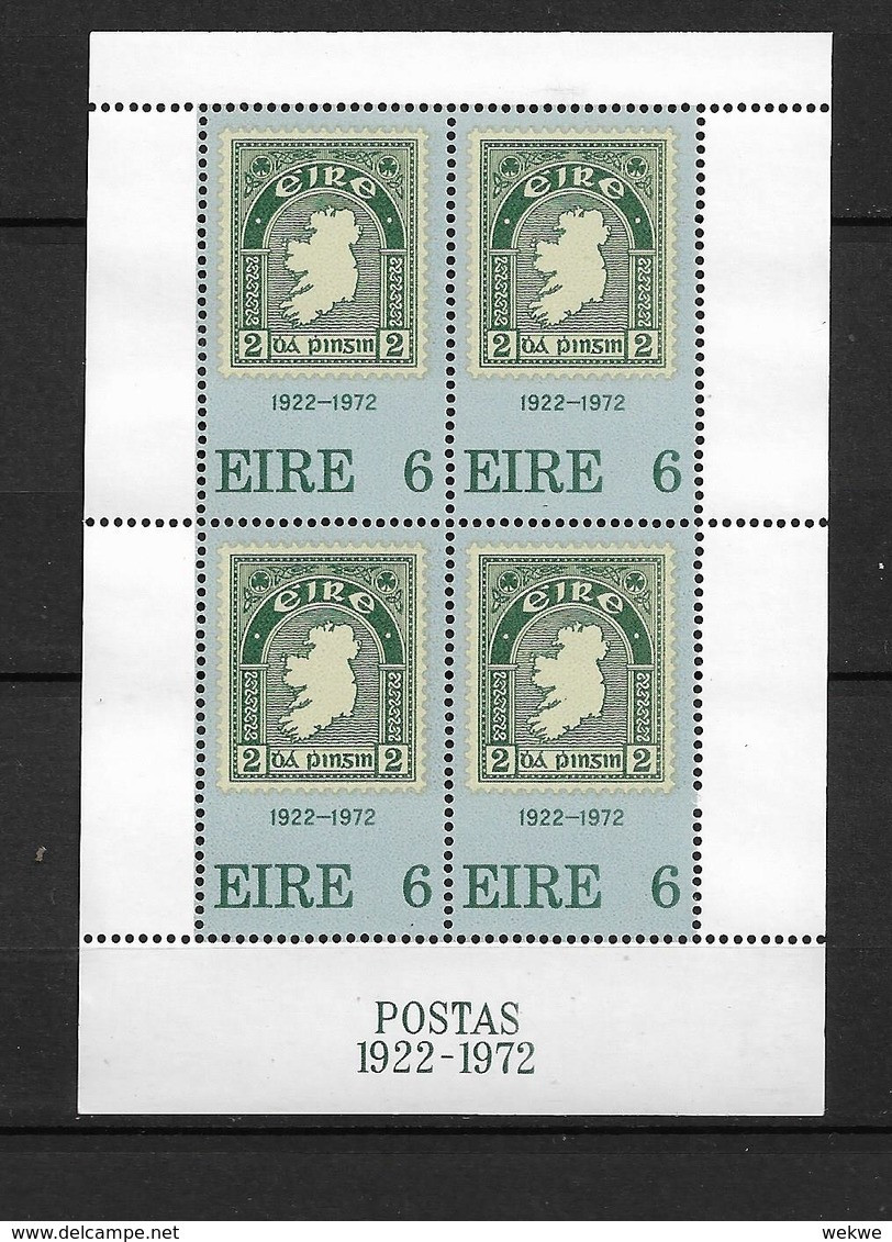 Irl Mi.Nr.286/  Irland (Block 1) 50 Jahre Briefmarken 1972 ** MNH - Hojas Y Bloques