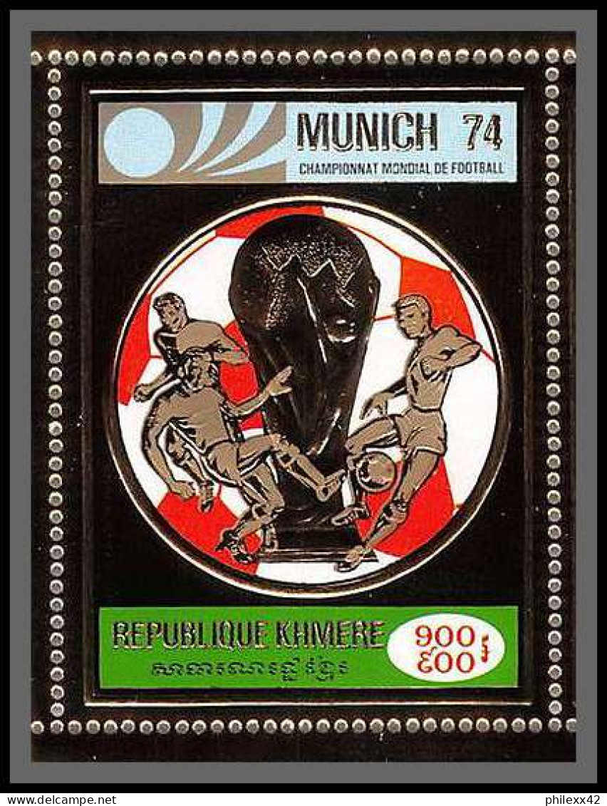 85675b Mi N°36 A World Cup Munich 74 1974 Football Soccer Khmère Cambodia Cambodge ** MNH OR Gold  - 1974 – Alemania Occidental