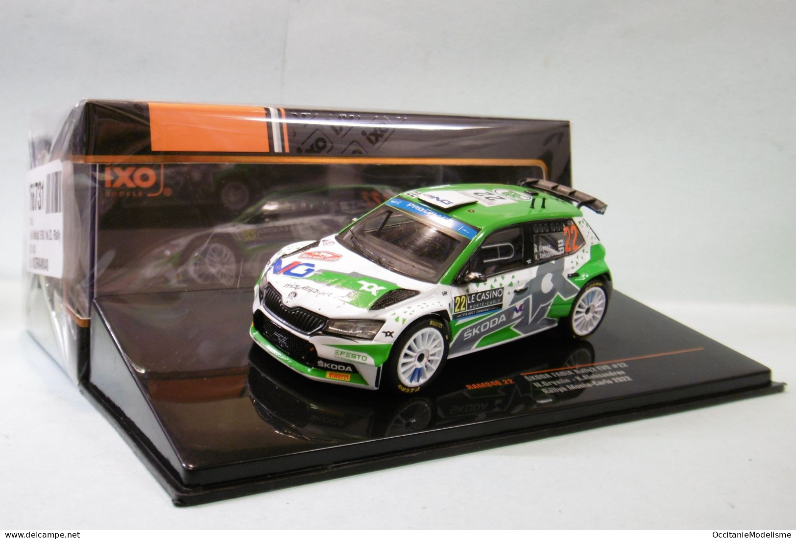 Ixo - SKODA FABIA RALLY2 EVO #22 Rallye Monte-Carlo 2022 Gryazin - Aleksandrov Réf. RAM840 NBO Neuf 1/43 - Ixo