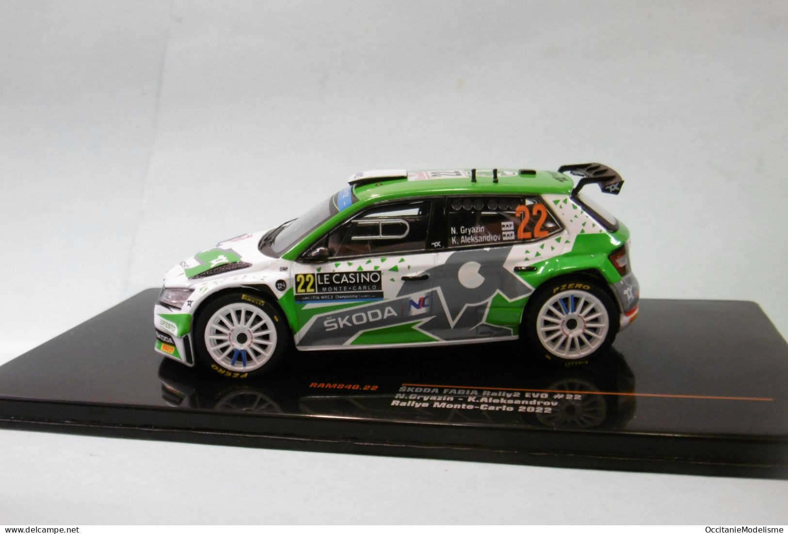 Ixo - SKODA FABIA RALLY2 EVO #22 Rallye Monte-Carlo 2022 Gryazin - Aleksandrov Réf. RAM840 NBO Neuf 1/43 - Ixo