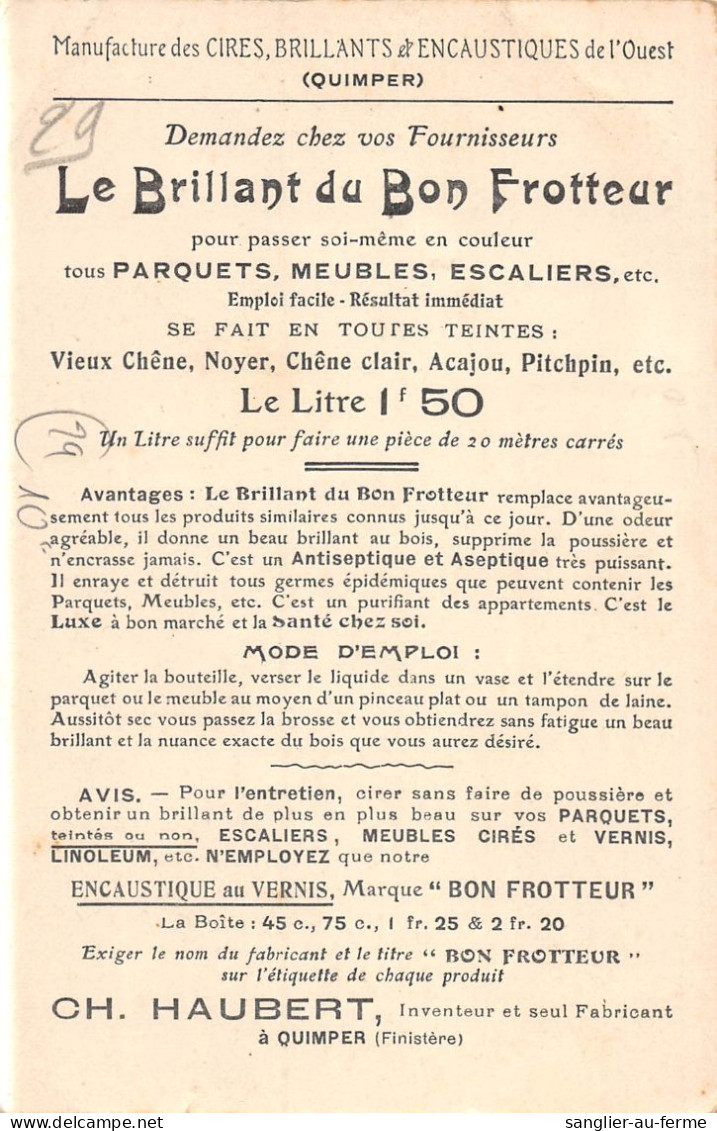 CPA 29 QUIMPER / CH.HAUBERT / MANUFACTURE DES CIRES ET ENCAUSTIQUES DE L'OUEST - Quimper