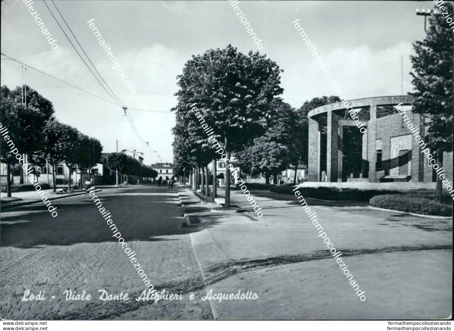 Cd550 Cartolina Lodi Via Dante Alighieri E Acquedotto 1956 Lombardia - Lodi
