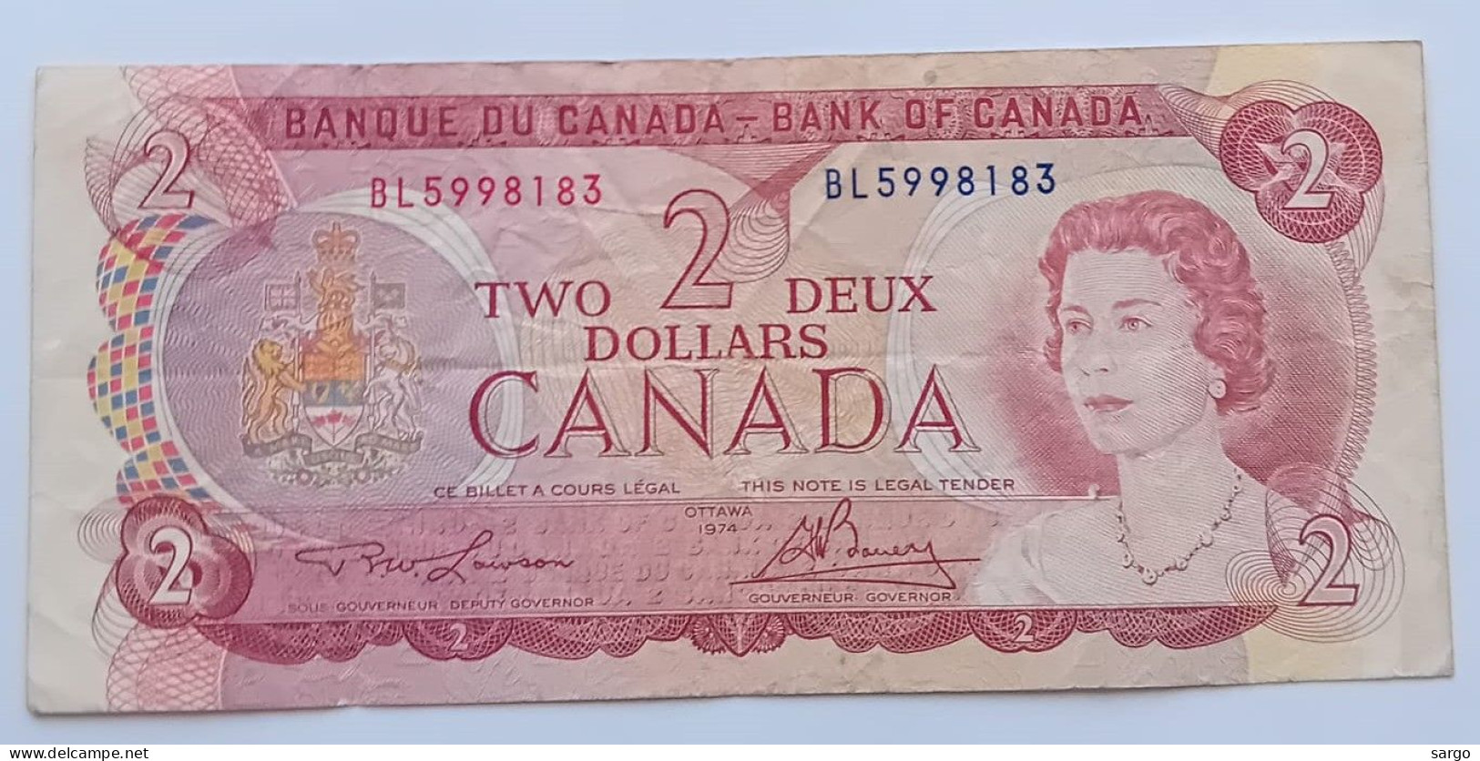 CANADA - 2 DOLLARS - 1974 - CIRC - P 86 - BANKNOTES - PAPER MONEY - CARTAMONETA - - Kanada