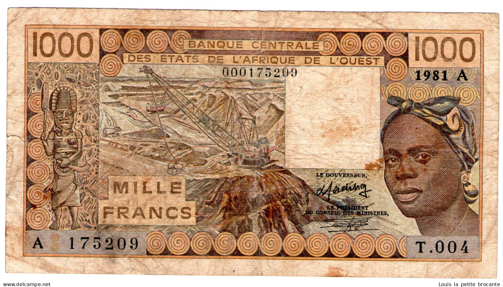 Billet De 1000 FRANCS COTE D'IVOIR 1981, Bon état - Costa De Marfil