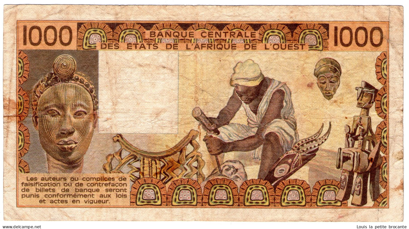 Billet De 1000 FRANCS COTE D'IVOIR 1981, Bon état - Costa D'Avorio