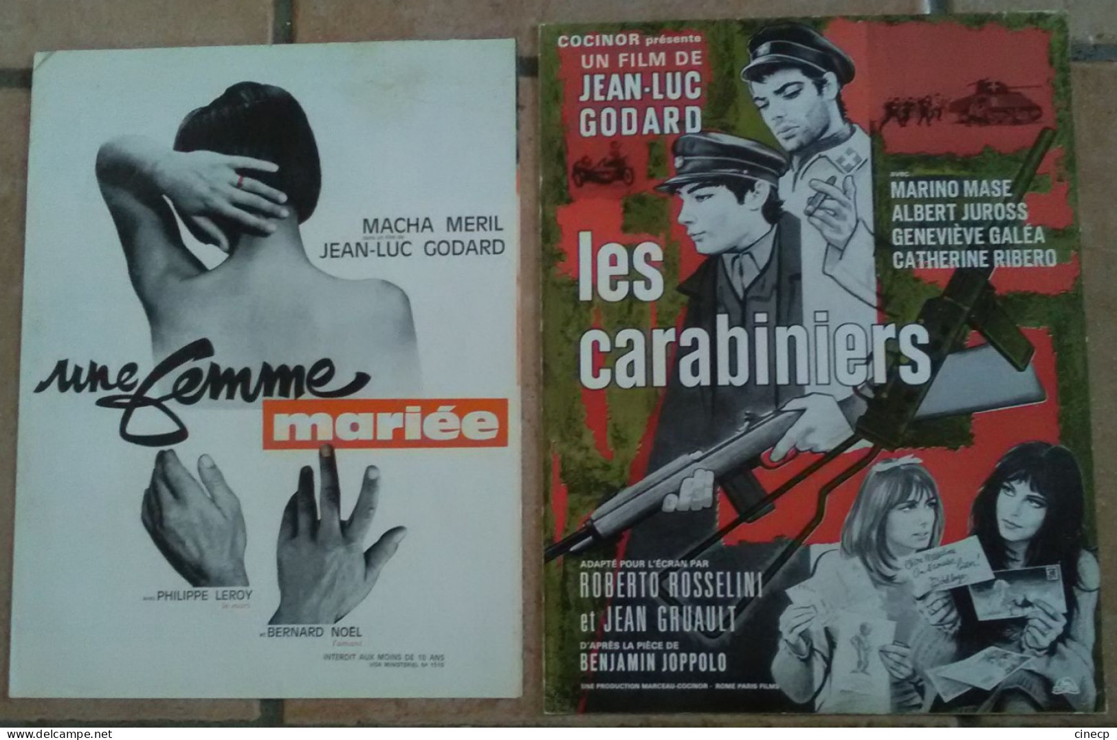 2 SYNOPSIS LIVRET PUBLICITAIRE 2 FILM JEAN LUC GODARD LES CARABINIERS + FEMME MARIEE TBE CINEMA 2 PAGES - Publicidad