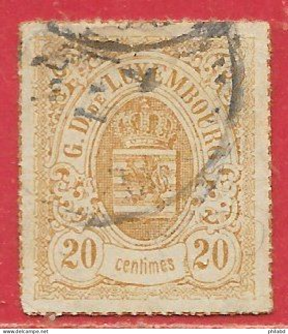 Luxembourg N°19a 20c Brun-jaune 1865-73 O - 1859-1880 Wapenschild