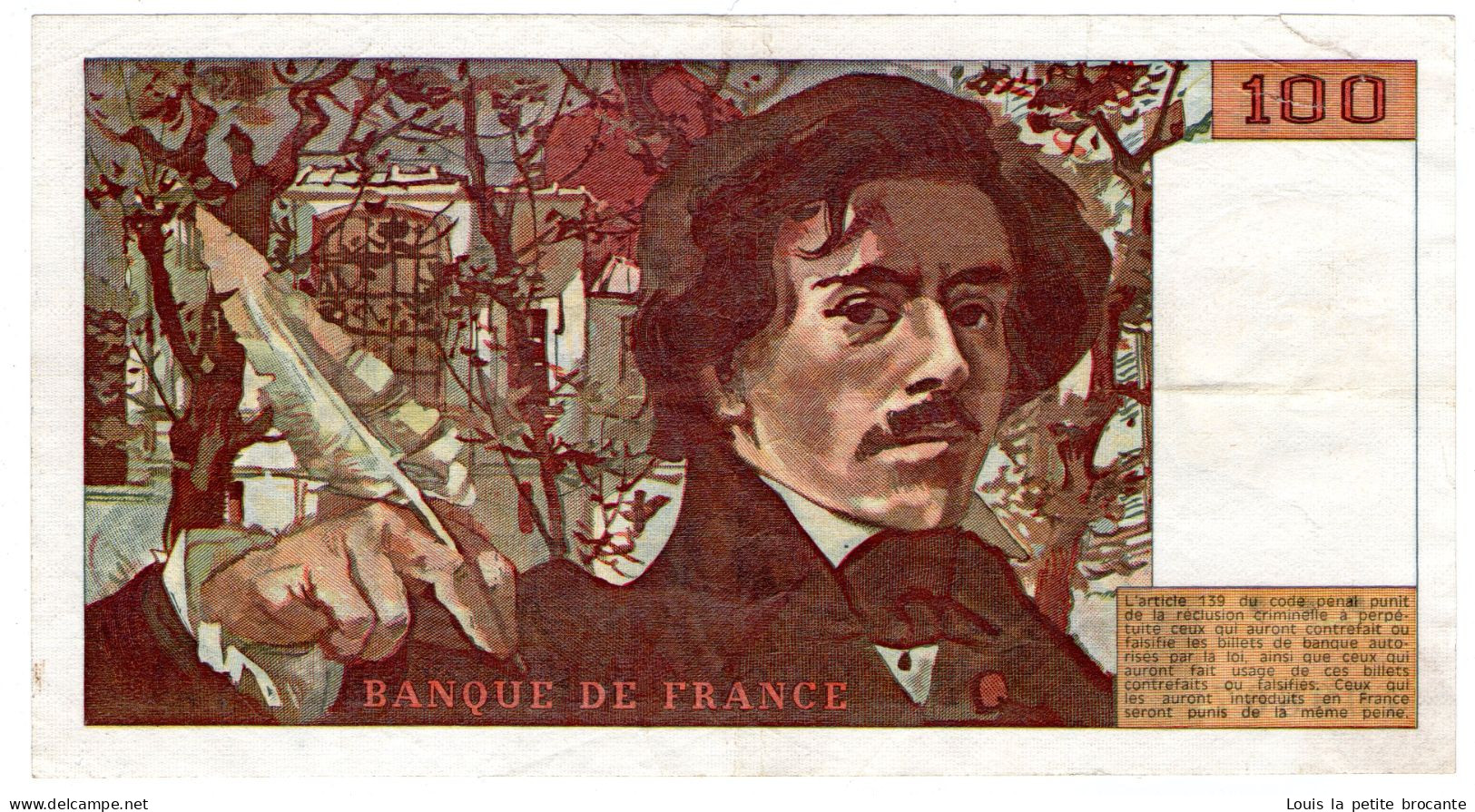 Billet De 100 Francs DELACROIX 1982 TTB - 100 F 1978-1995 ''Delacroix''