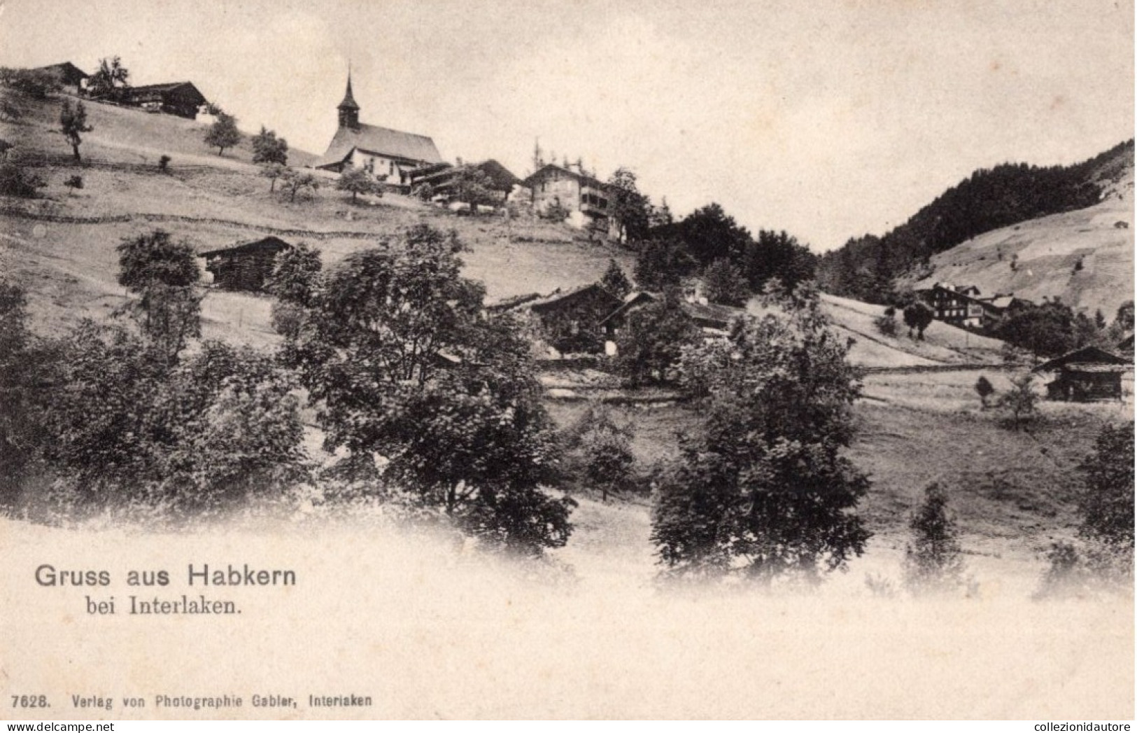 GRUSS AUS HABKERN BEI INTERLAKEN - CARTOLINA FP NON SPEDITA - Habkern