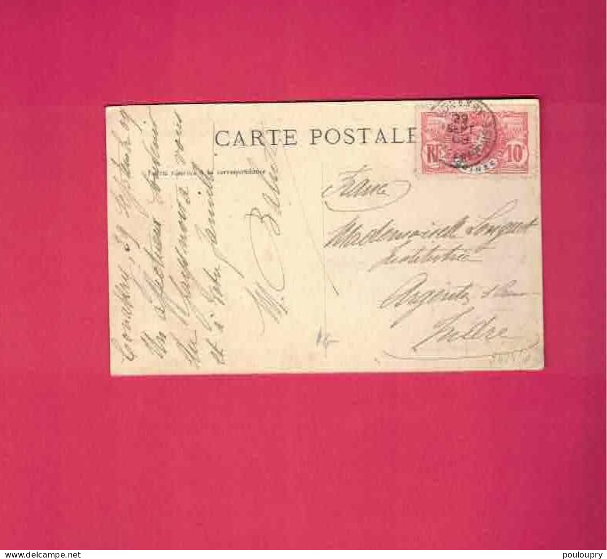 CP De 1909 Pour La France - YT N° 37 - Seul Sur Lettre - Phare Du Dragonnier - Briefe U. Dokumente