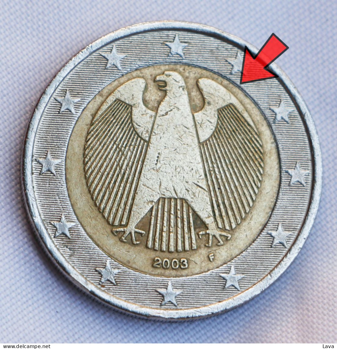 2003 F 2 EURO F Germany Eagle Coin MINT ERROR - Errors And Oddities