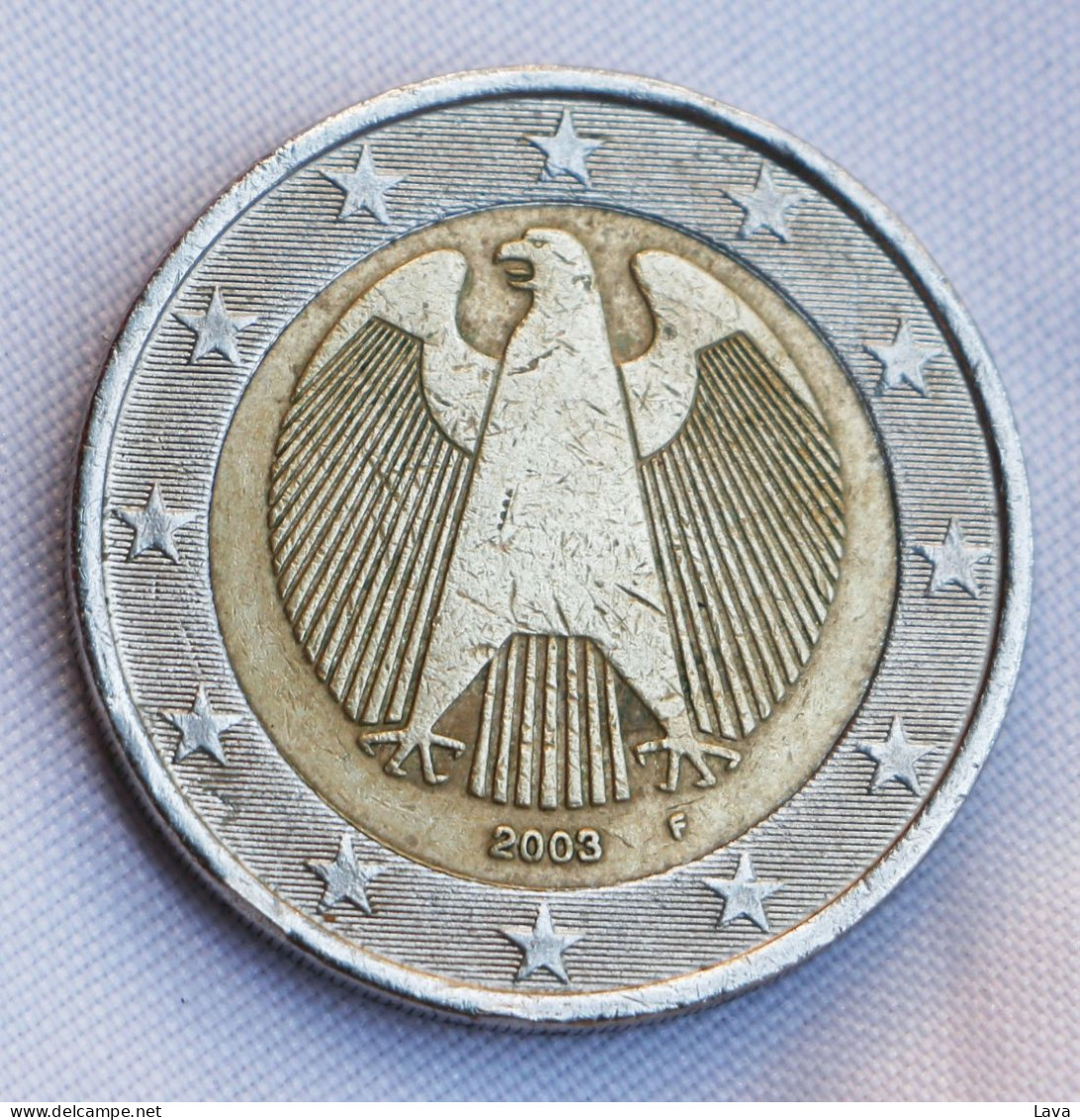 2003 F 2 EURO F Germany Eagle Coin MINT ERROR - Varietà E Curiosità