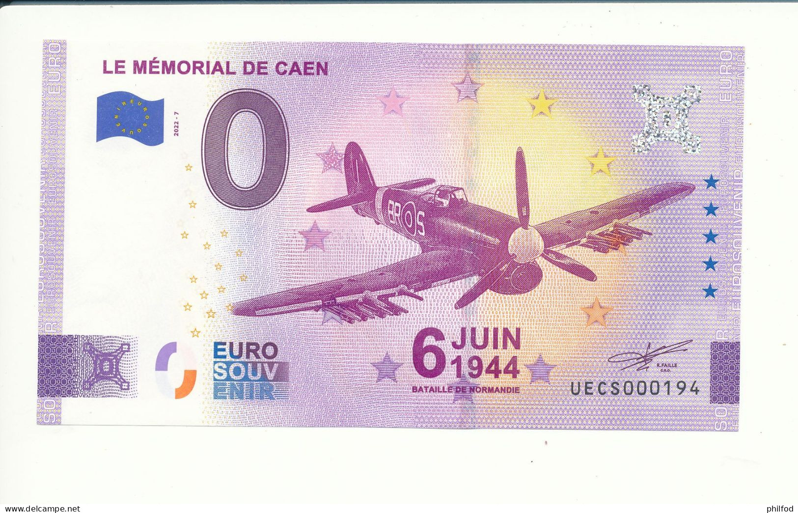 Billet Touristique  0 Euro  - LE MÉMORIAL DE CAEN - UECS- 2022-7 -  N° 194 - Other & Unclassified