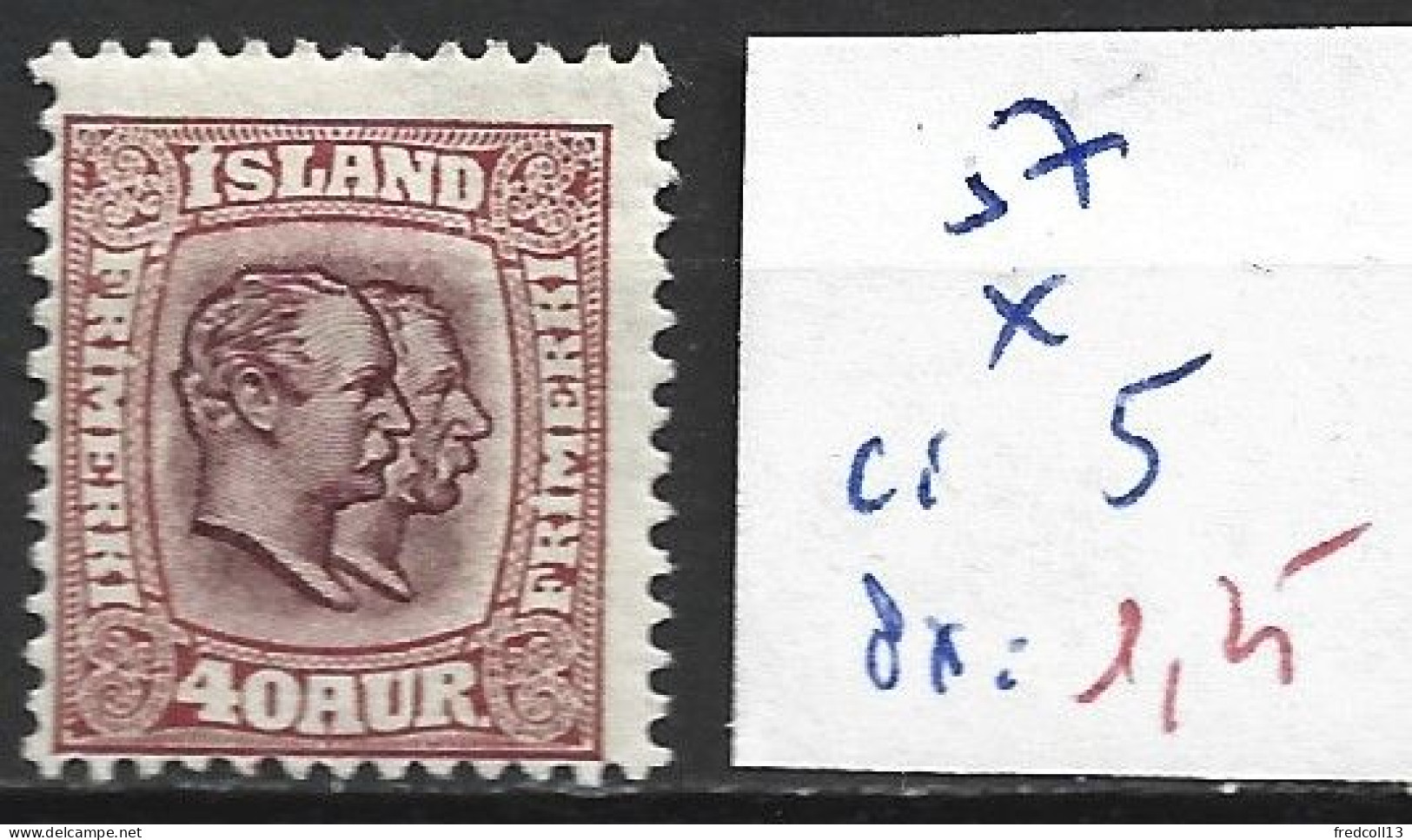 ISLANDE 57 * Côte 5 € - Neufs