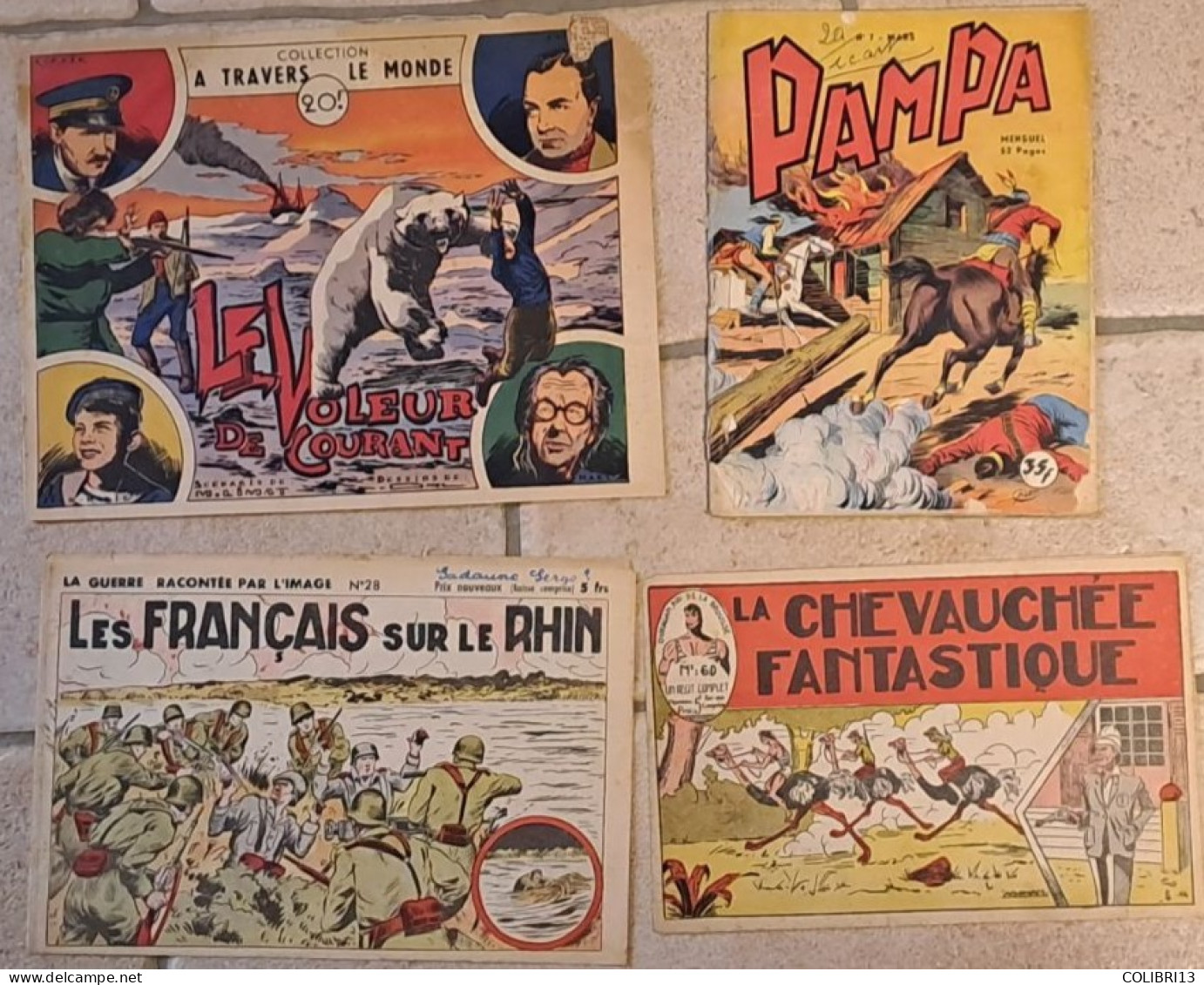 RECITS COMPLETS Lot De 4 PAMPA N°7 Ouragan Roi N°60 Guerre Racontée Par L'image N°28 Atravers Le MONDE Gal - Wholesale, Bulk Lots