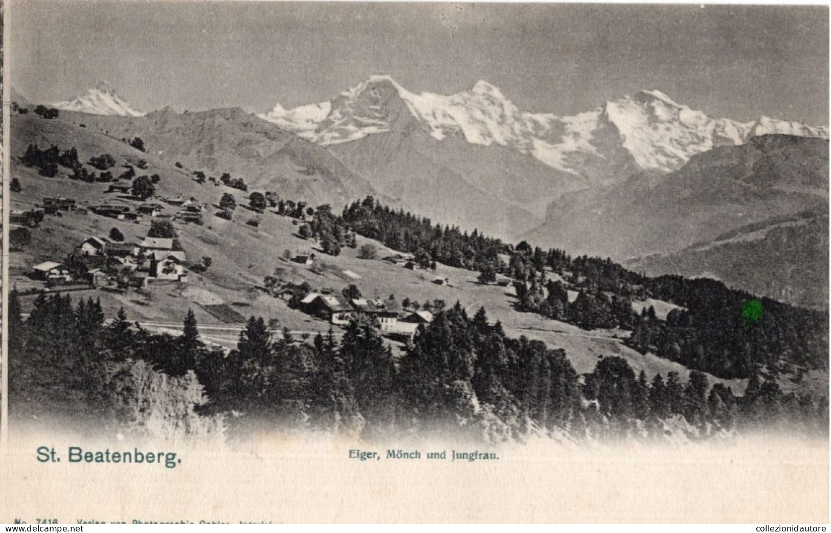 ST. BEATENBERG - EIGER - MÖNCH UND JUNGFRAU - CARTOLINA FP NON SPEDITA DEL PRIMO 900 - Beatenberg