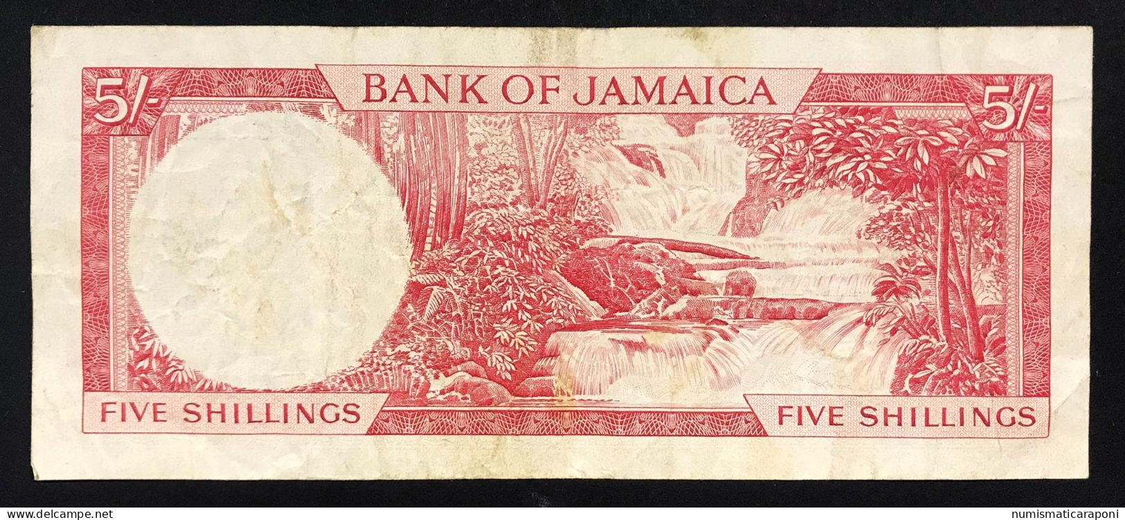 Jamaica Giamaica 5 Shillings 1964 (1960)  Queen Elizabeth IIà  RARA Caraibi LOTTO 2609 - Jamaica