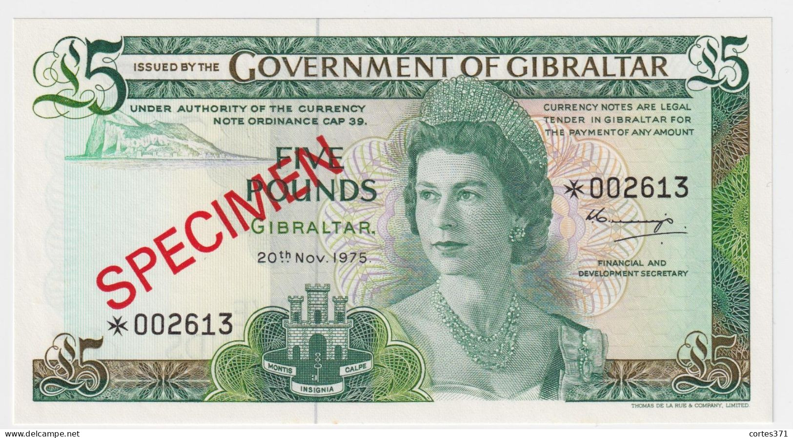 Gibraltar 1, 5, 10, 20 Pounds 1975 P-20s P-21s P-22s P-23s SPECIMEN UNC - Ficción & Especímenes