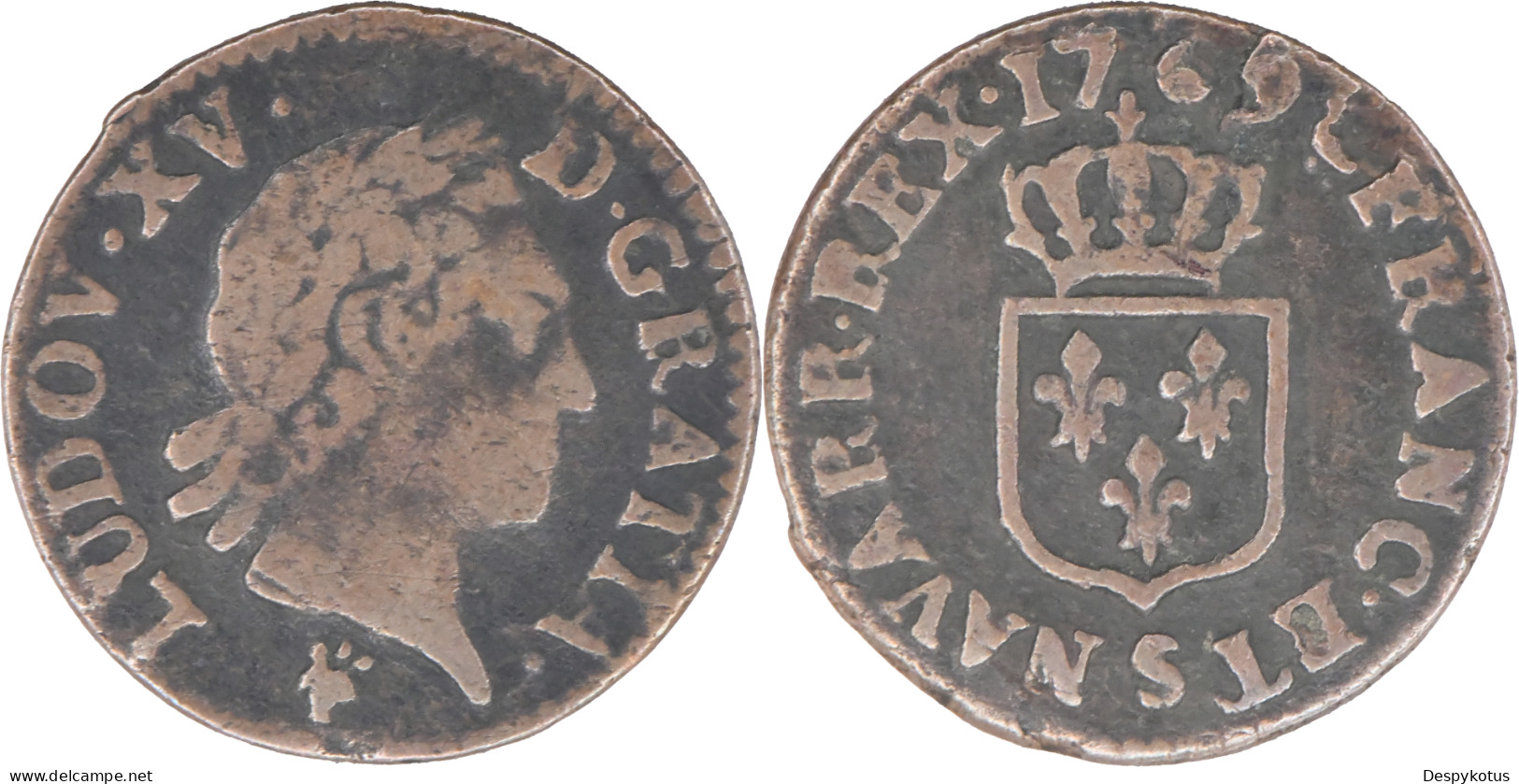 FRANCE - 1769 - Liard - Louis XV - Reims (S) - 18-034 - 1715-1774 Luigi XV Il Beneamato