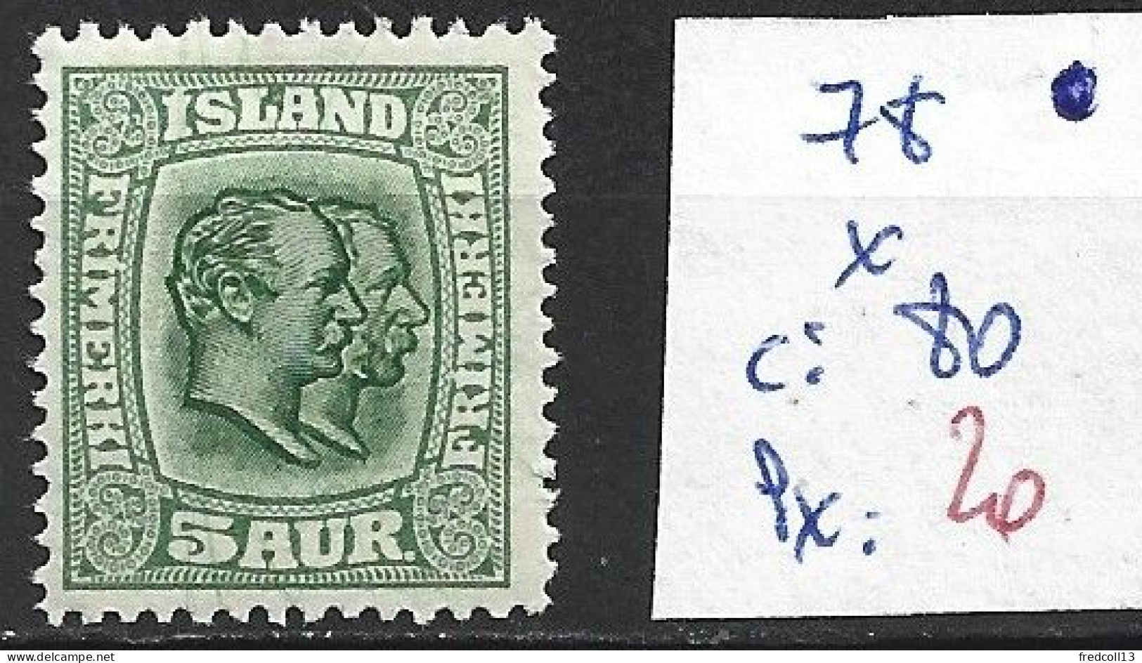 ISLANDE 78 * Côte 80 € - Unused Stamps