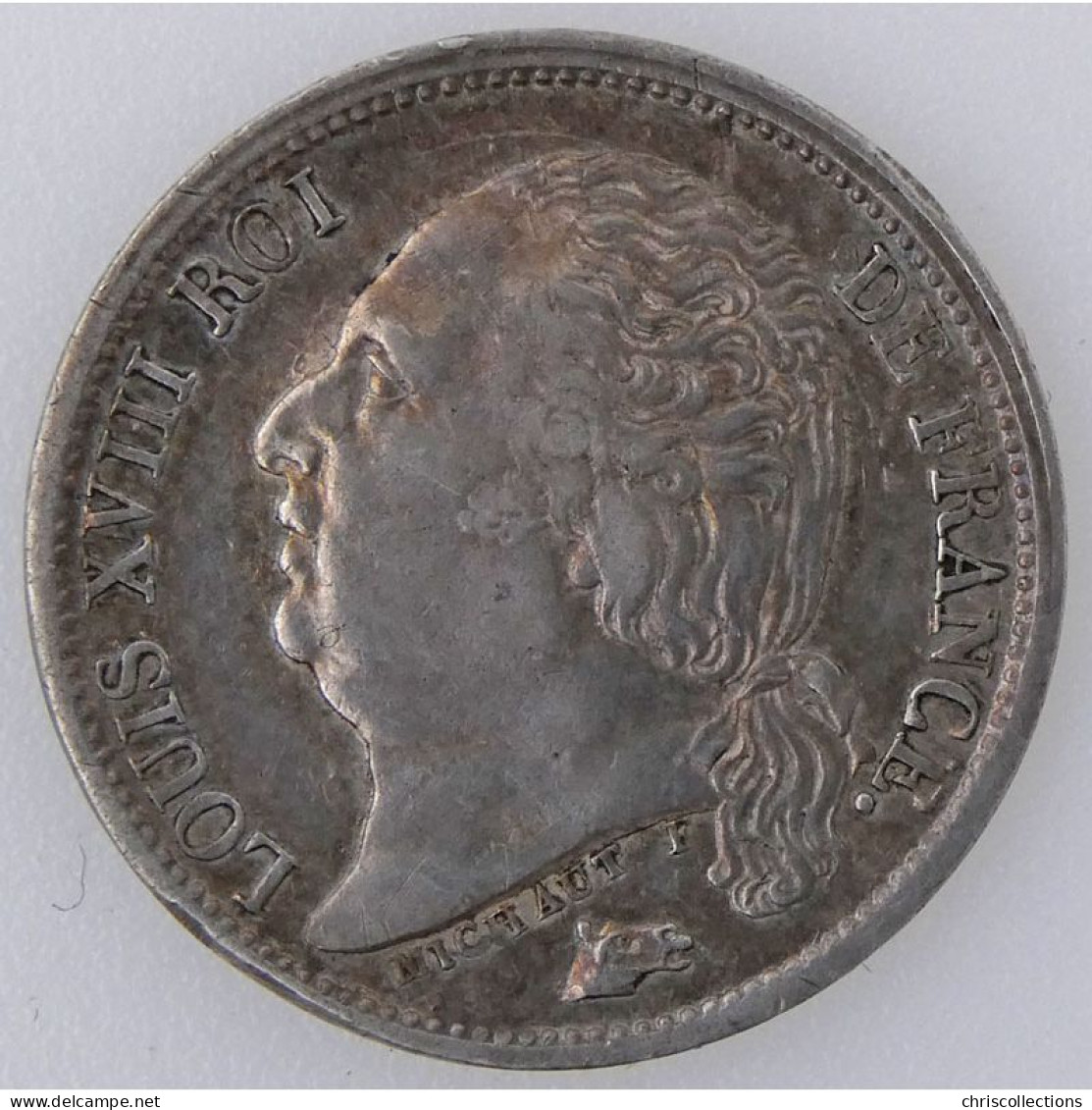 Louis XVIII, 1/2 Franc 1817 A, Coins Tournés, Chort: EM471, TTB - 1/2 Franc